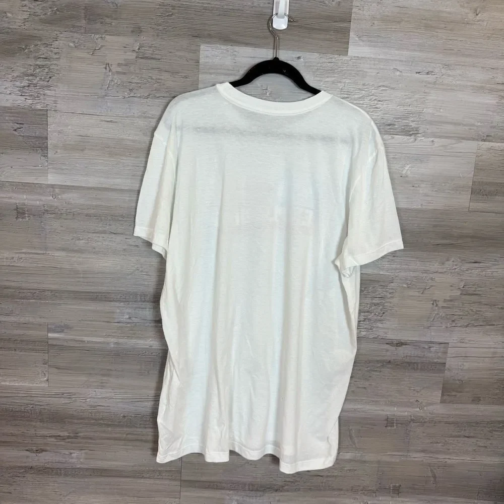 The North Face White Tee with Red and Blue Graphic
